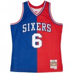 Maillot de Basket #6 Erving Philadelphia 76ers M&N splite